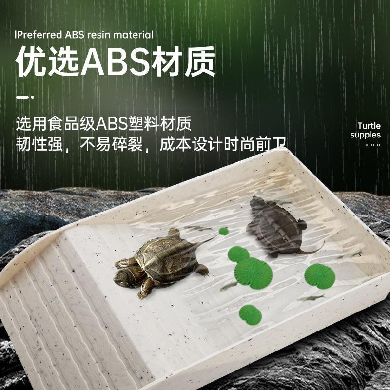 岩石色/36cm【新莊/五股/青島水族】木紋泡澡盆 泡水盆 食盆 兩棲 爬蟲 陸龜 半水龜 角蛙-細節圖7