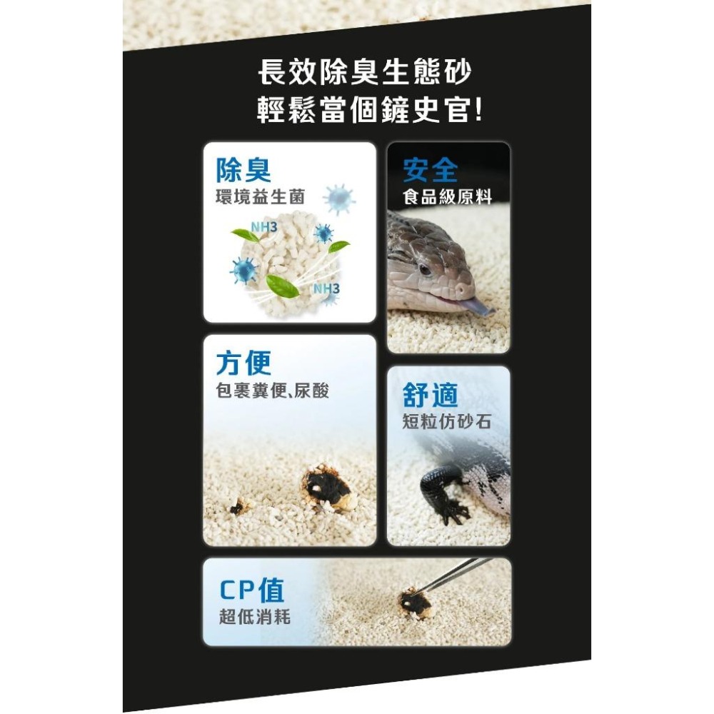 爬蟲底材【新莊/五股/青島水族】長效除臭 生態砂 米白/碳黑 約3L/2kg 角落水族 藍舌、鬆獅、守宮、蛇-細節圖3