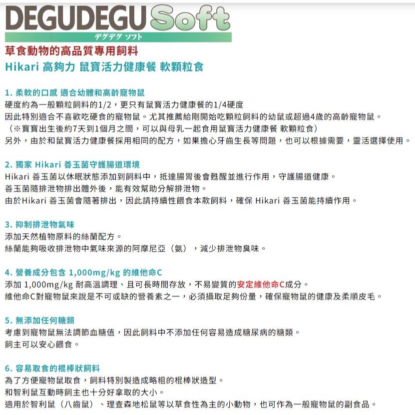【新莊/五股/青島水族】日本 Hikar高夠力 鼠寶活力健康餐 軟顆粒食 350g-細節圖2