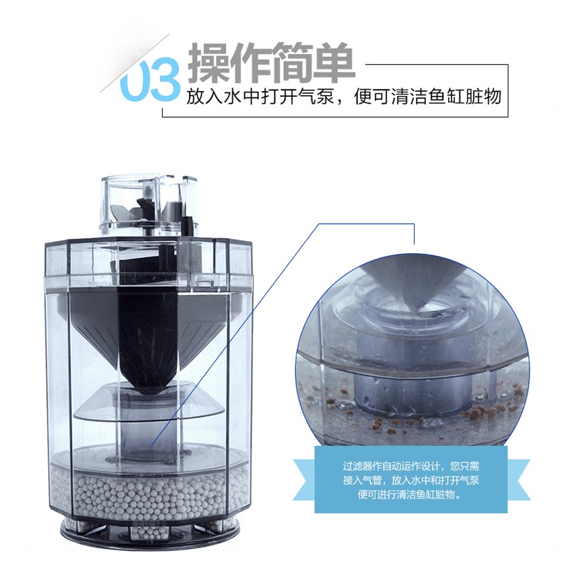 自動吸便器【新莊/五股/青島水族】Kellan 強制吸便器  水妖精 氣動過濾器  氣動式 過濾 增氧 吸便 三輪扇葉-細節圖7