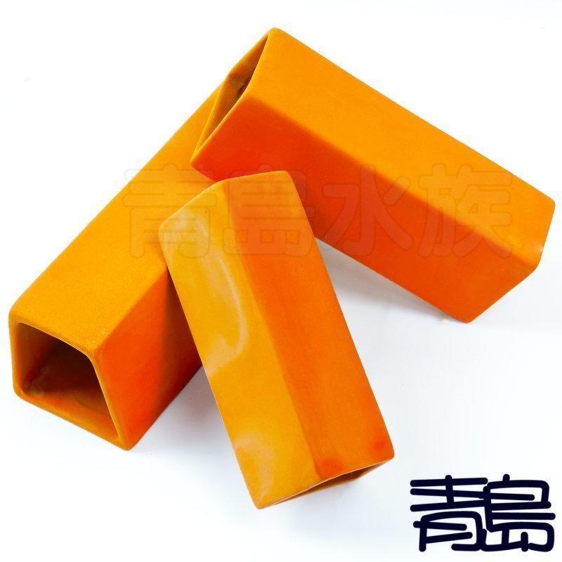 台灣製-短雕產卵器 【新莊/五股/青島水族】梯形 陶瓷 異形 繁殖甕 方甕 躲藏 裝飾 單邊開口==小 F-501-細節圖2