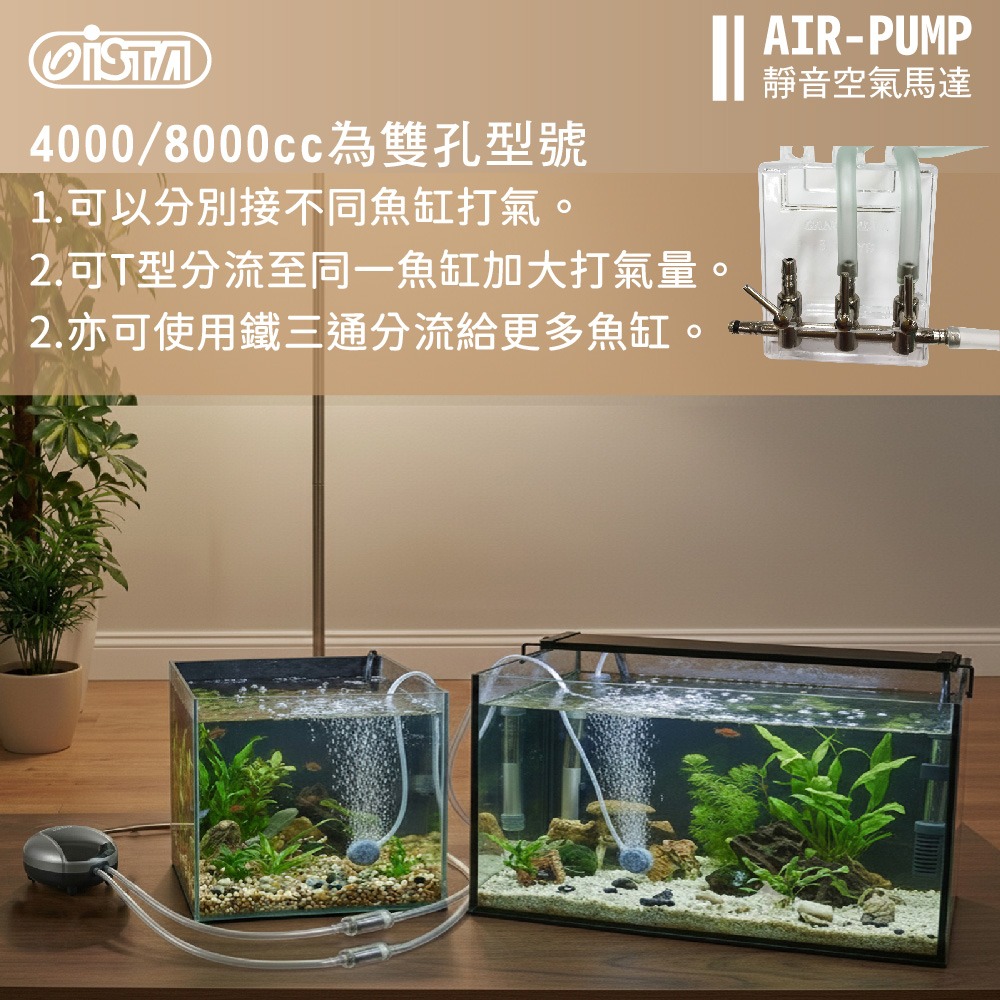 【新莊/五股/青島】ISTA 伊士達 AIR-PUMP 靜音空氣馬達 打氣機 2000cc 4000cc 8000cc-細節圖9