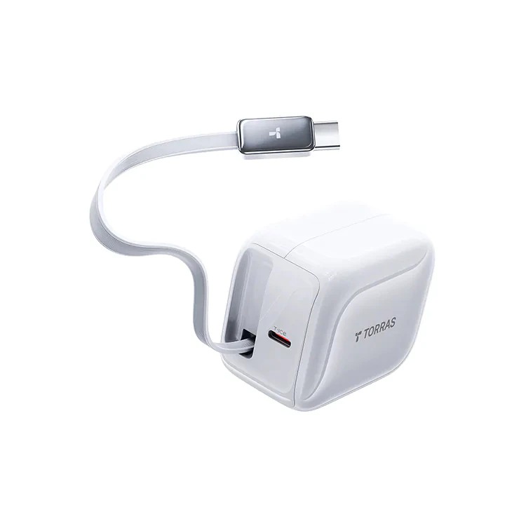 TORRAS FlexLine 40W 伸縮線PD快充充電器 充電頭 自帶線 快充 多國適用-細節圖9
