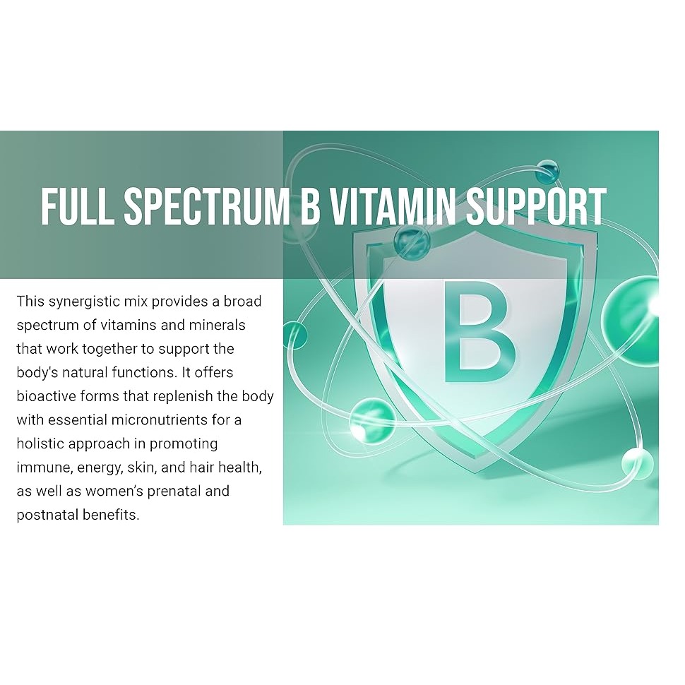 美國自然鐘NatureBell甲基化維生素 B群240 粒素食膠囊~B12、葉酸、生物素等並含天然維生素C E膽鹼和肌醇-細節圖5