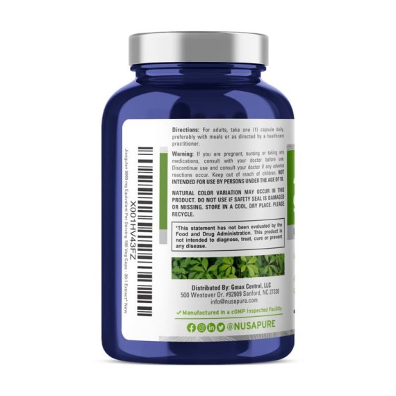 美國NusaPure絞股藍 JIAOGULAN 9000mg180粒全素食膠囊(萃取物 20:1,素食,非基改造和無麩質-細節圖3