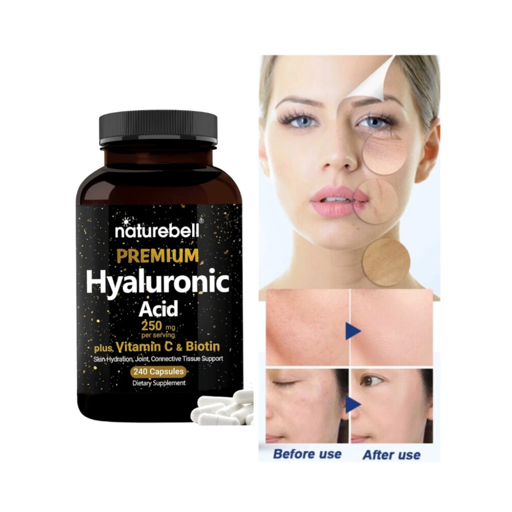 美國自然鐘NatureBell三合一透明質酸250mg 240粒含5000微克生物素和25mg維生素C 保濕潤滑、頭髮和-細節圖8