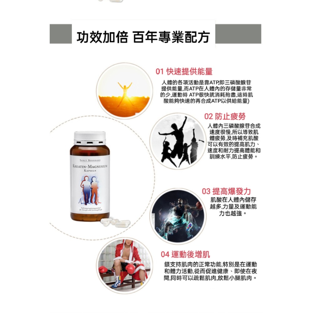 🇩🇪德國百年草本聖伯納德Sanct Bernhard肌酸鎂膠囊200粒-細節圖3