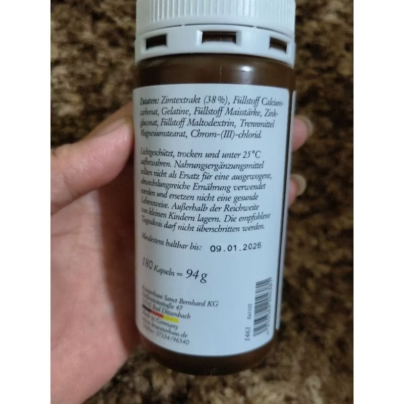 🇩🇪德國百年草本聖伯納德Sanct Bernhard肉桂+鉻+鋅膠囊180顆-細節圖2