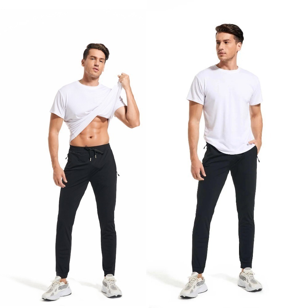 【A&R】冰絲3D剪裁輕薄透氣休閒褲 兩色任選(M-8XL 大尺碼 舒適 運動 高腰 彈力 修飾 鬆緊帶 繫繩)-細節圖2