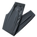 【A&R】冰絲3D剪裁輕薄透氣休閒褲 兩色任選(M-8XL 大尺碼 舒適 運動 高腰 彈力 修飾 鬆緊帶 繫繩)-規格圖5