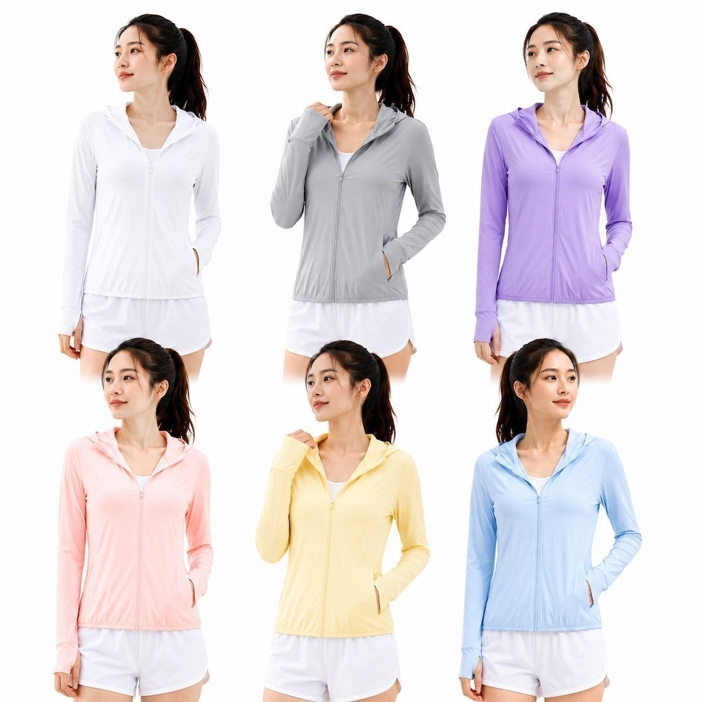 【A&R】冰絲透氣絲滑抗UV連帽防曬外套 女款 六色任選(M-3XL YKK 輕盈 遮陽 速乾 柔感 網孔 指洞 冰涼)-細節圖3