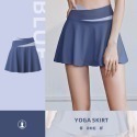 【A&R】顯瘦蜜桃拼色A字運動裙 四色任選(YOGA SKIRT 收腹 修身 防走光 健身 跑步 羽球 網球 騎車 瑜珈-規格圖3