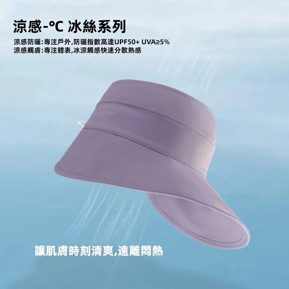 【A&R】夏季亮眼雙面速乾空頂遮陽防曬帽 UPF50+ 多色任選(大帽簷 可紮馬尾 防潑水 露營 登山 高爾夫球帽)-細節圖2