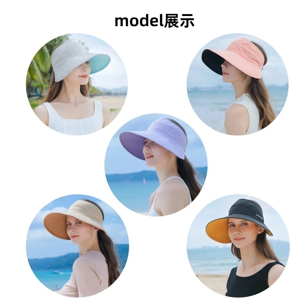 【A&R】夏季亮眼雙面速乾空頂遮陽防曬帽 UPF50+ 多色任選(大帽簷 可紮馬尾 防潑水 露營 登山 高爾夫球帽)-細節圖5