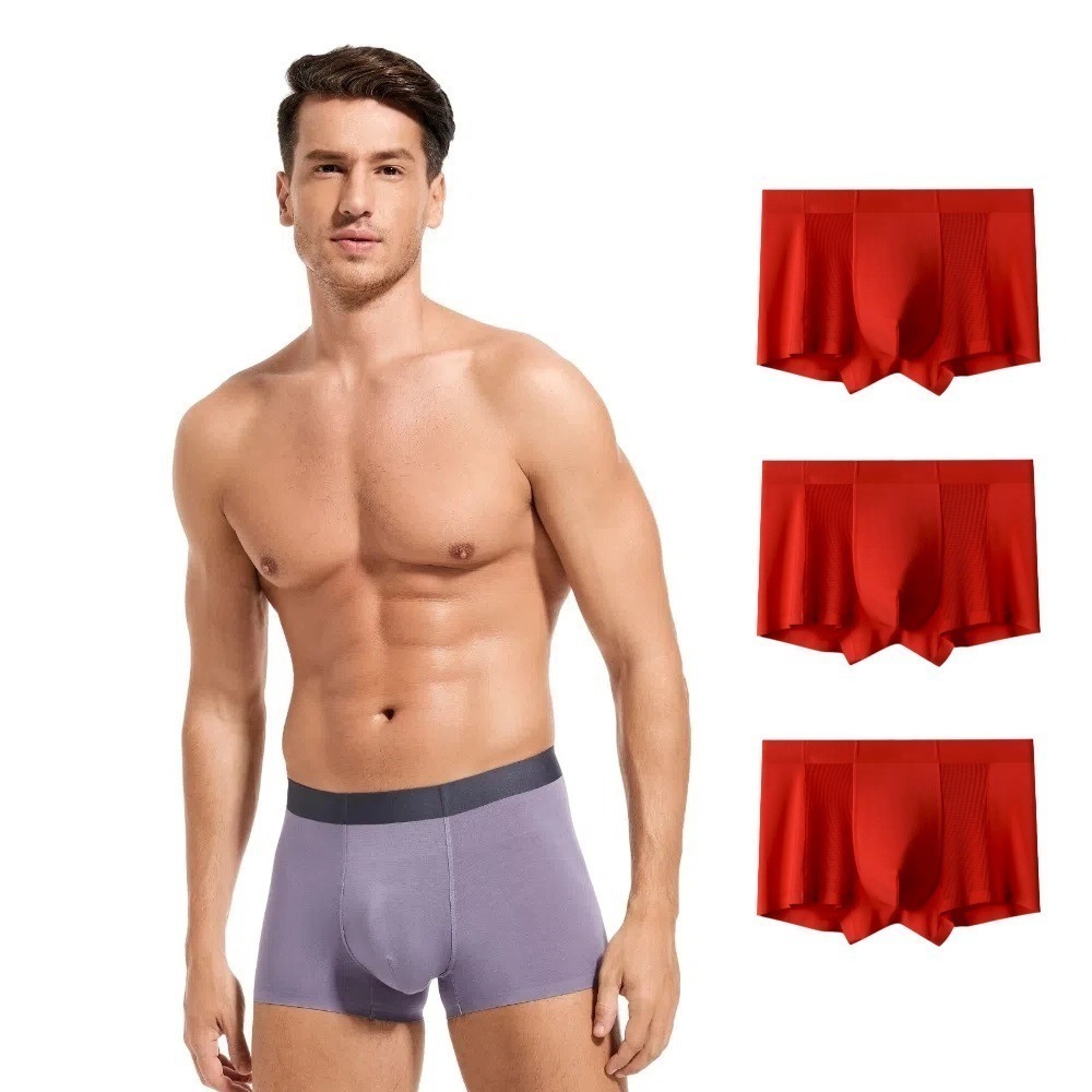 【A&R】三入組 石墨烯 無痕莫代爾男士內褲 三款任選(L-4XL 莫代爾 平口褲 四角褲 大尺碼 無痕內褲)-細節圖3