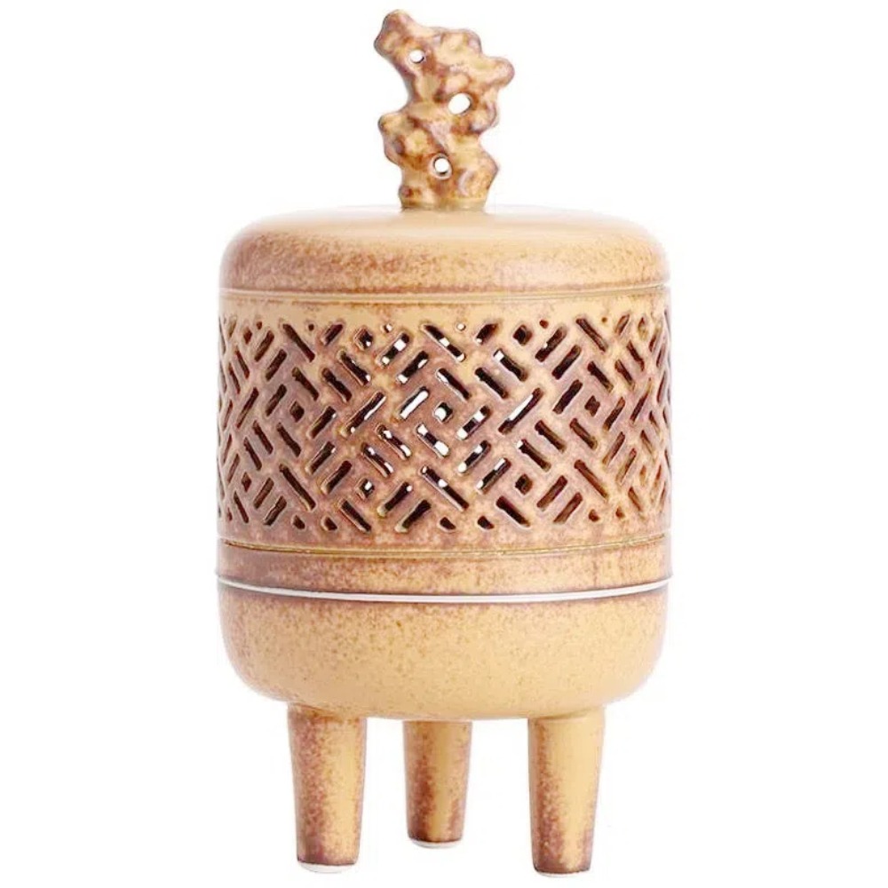 【A&R】陶瓷中式古風禪意香薰爐 淨塵香爐(居家 臥室 品茶用香 祈神禮佛 養身禪坐 鏤空陶瓷)-細節圖7