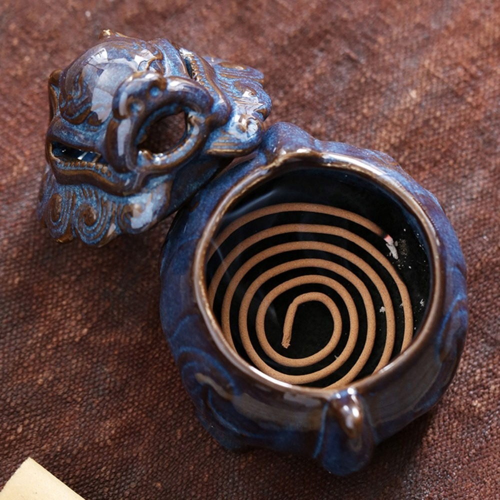 【A&R】陶瓷貔貅香薰爐 小款(居家用香 臥室用香 品茶用香 祈神禮佛 養身禪坐 香爐)-細節圖3