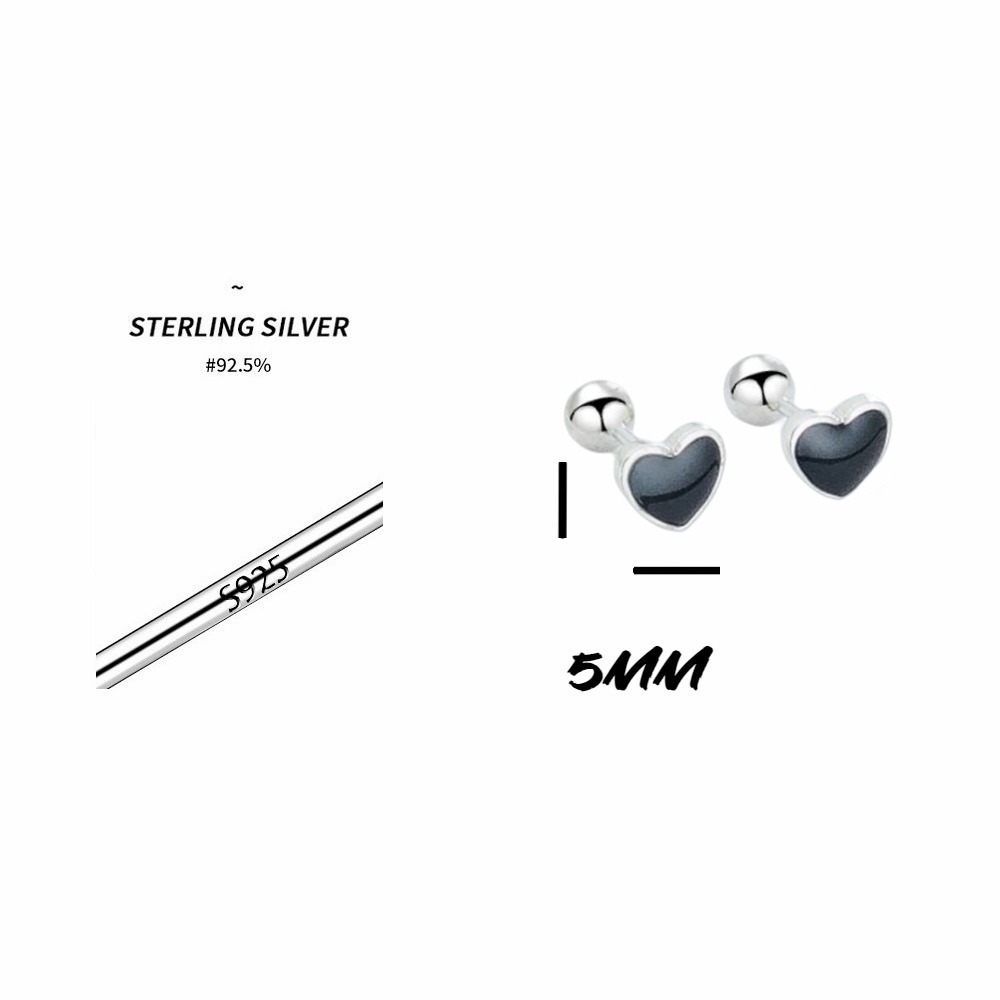 【A&R】韓版s925純銀迷你心形款轉珠耳環 兩色任選(抗過敏 鎖珠 螺絲耳扣 鎖式 情人節 生日禮物)-細節圖3