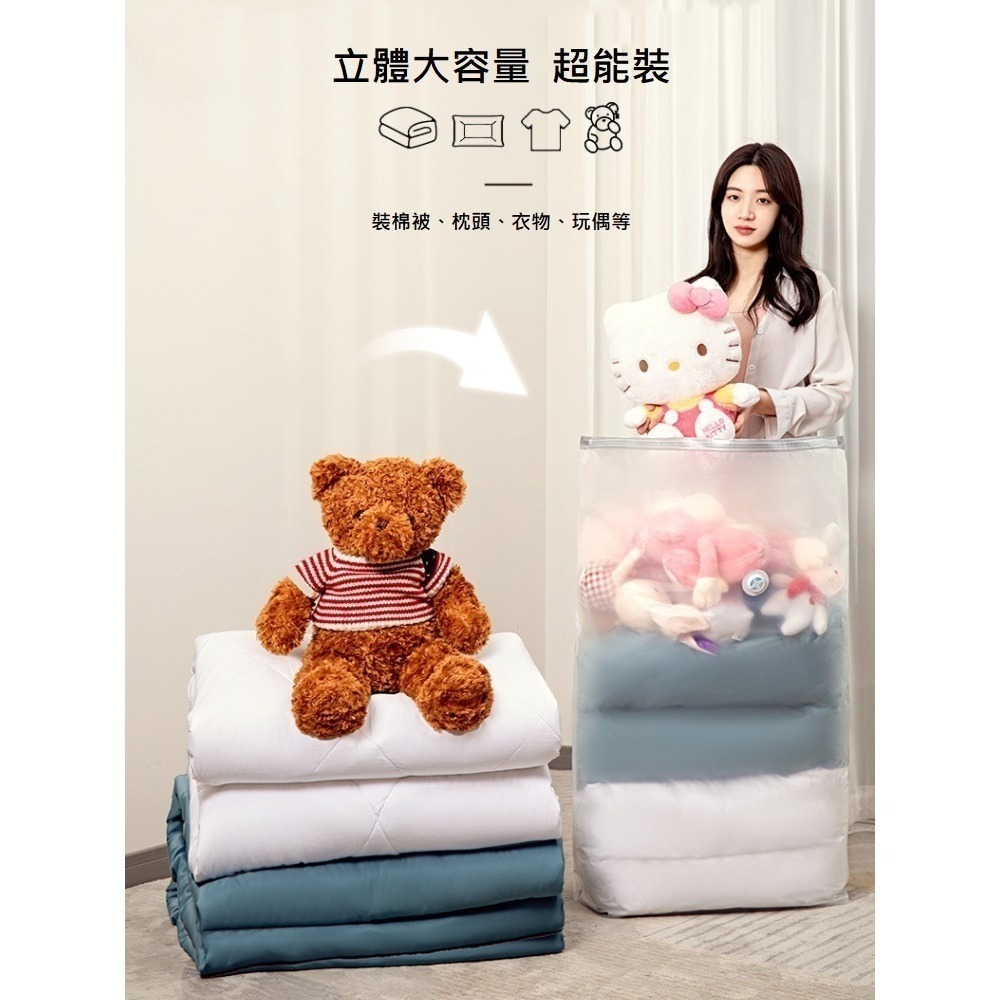 【A&R】新款雙面磨砂真空立體壓縮袋6入組(100x80x32cm*3 80x56x32cm*3 大容量 衣物 棉被)-細節圖3