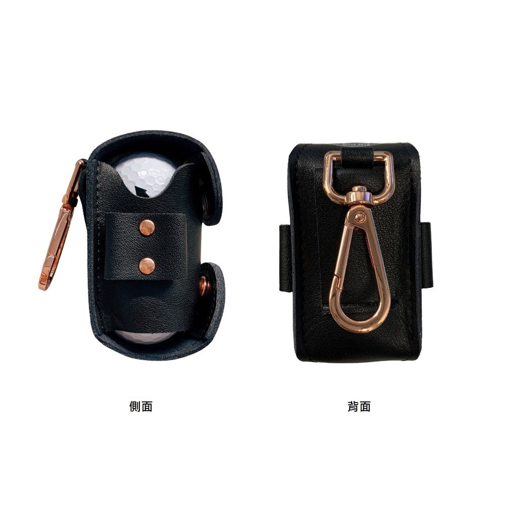 【A&R】玫瑰金雙扣真皮高爾夫小腰球包  兩款任選(Golf球 戶外運動 便攜式 掛腰式 收納袋 釘包袋)-細節圖2