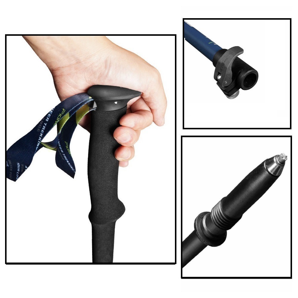 【Pioneer 開拓者】二入組 新款航太級鋁合金登山杖 兩色任選(戶外休閒 7075鋁合金 鎢鋼 伸縮杖)-細節圖10