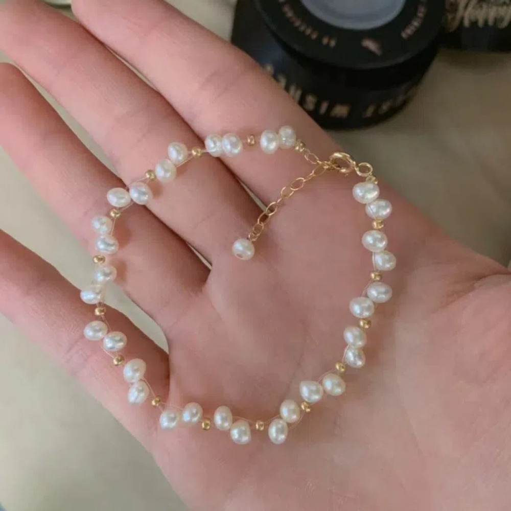 【A&R】輕奢華典雅天然珍珠14K金手鍊附精美禮盒(百搭 簡約 氣質 情人節 生日 禮物)-細節圖3