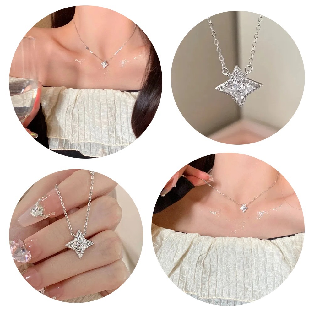 【A&R】S925純銀輕奢星辰大海光芒鎖骨項鍊(抗過敏 可調節 情人節 生日 禮物)-細節圖3