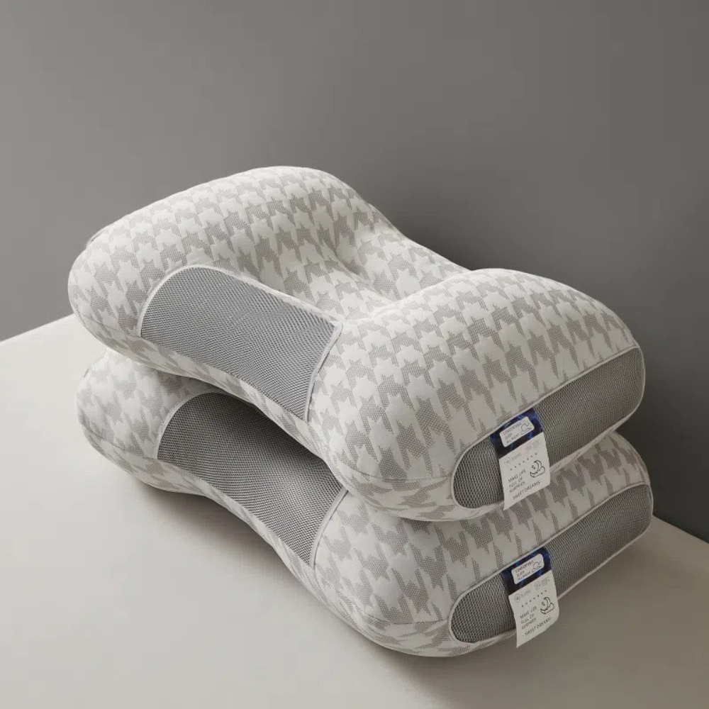 【A&R】雲朵舒適SPA深睡千鳥紋記憶護頸枕 三款任選(人體工學 無螢光劑 抗菌防蹣 親膚 柔軟 吸濕透氣)-細節圖2