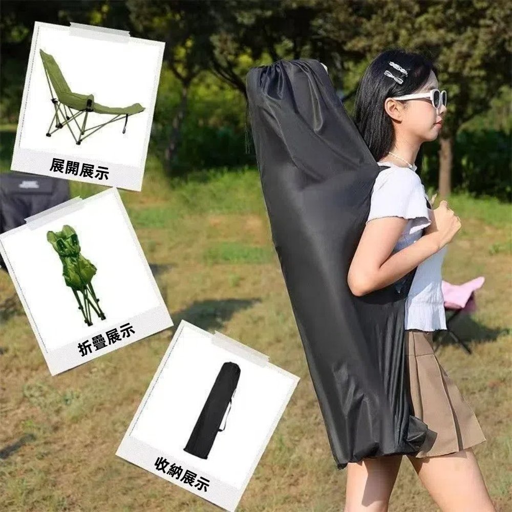 【A&R】坐躺兩用加棉高背月亮椅 三檔調節帶腿托款(便攜 舒適透氣 折疊躺椅 露營椅 折疊椅 登山椅)-細節圖4