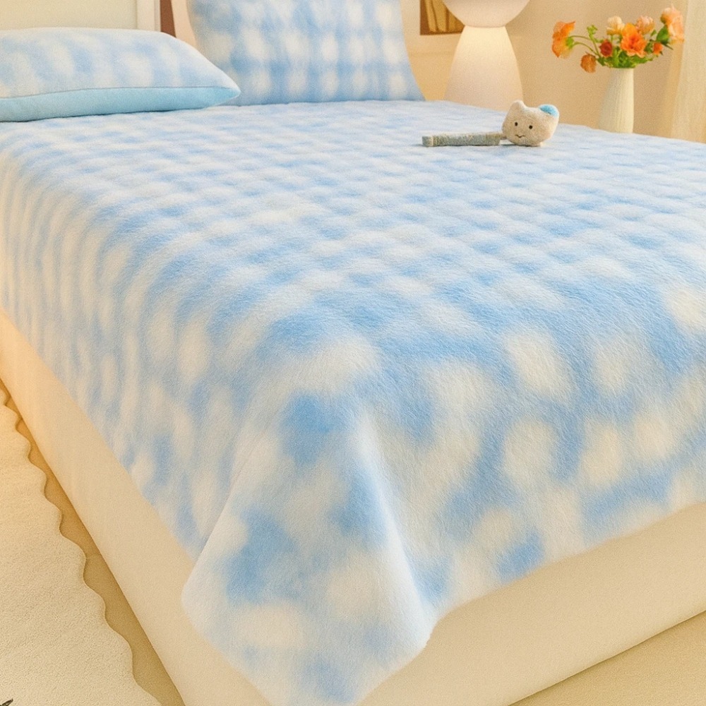 【A&R】三件組 北歐風柔軟親膚保暖泡泡絨床罩組 180x200cm (雙人加大 加厚 防靜電 可機洗 真空收納)-規格圖5