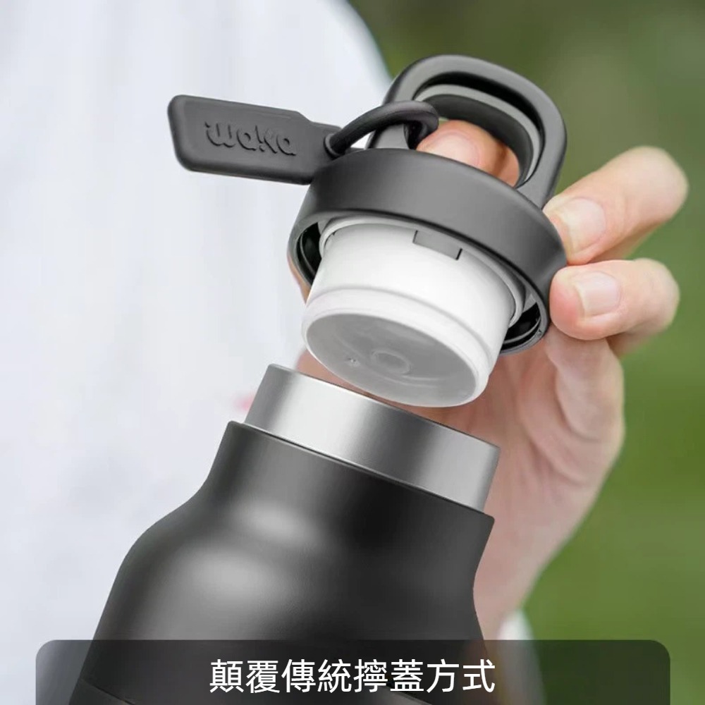 【A&R】316不鏽鋼陶瓷塗層雙色按開式運動水壺 500 ML(保溫 密封 速開 便攜 環保杯 跑步 單車 登山水壺)-細節圖3
