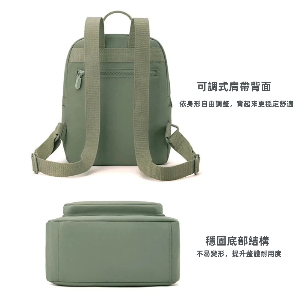 【A&R】莫蘭迪色系 輕量多隔層防潑水後背包 多色任選(通勤包 媽媽包 輕巧不厚重 耐髒好整理)-細節圖4