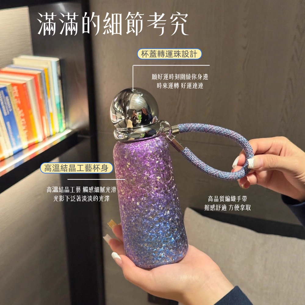 【A&R】鈦晶 Ti 轉運流光保溫保冷杯 360ML 四色任選 (純鈦保溫杯 鈦金屬水杯 抗菌 輕量水壺 隨行杯 送禮)-細節圖3