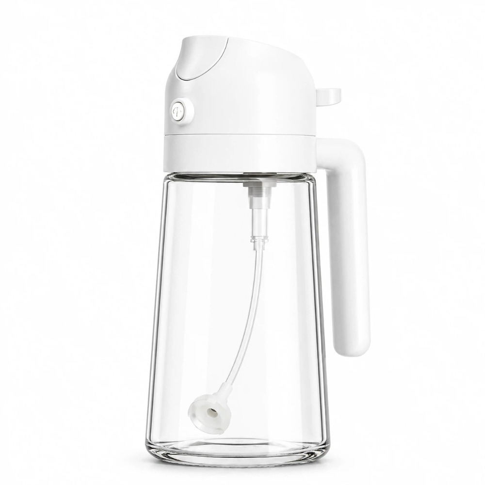 【A&R】雙控噴倒玻璃油壺 470ml 四色任選 (一壺兩用 噴油 倒油 噴霧 油霧 順暢出油 防漏油嘴)-規格圖5