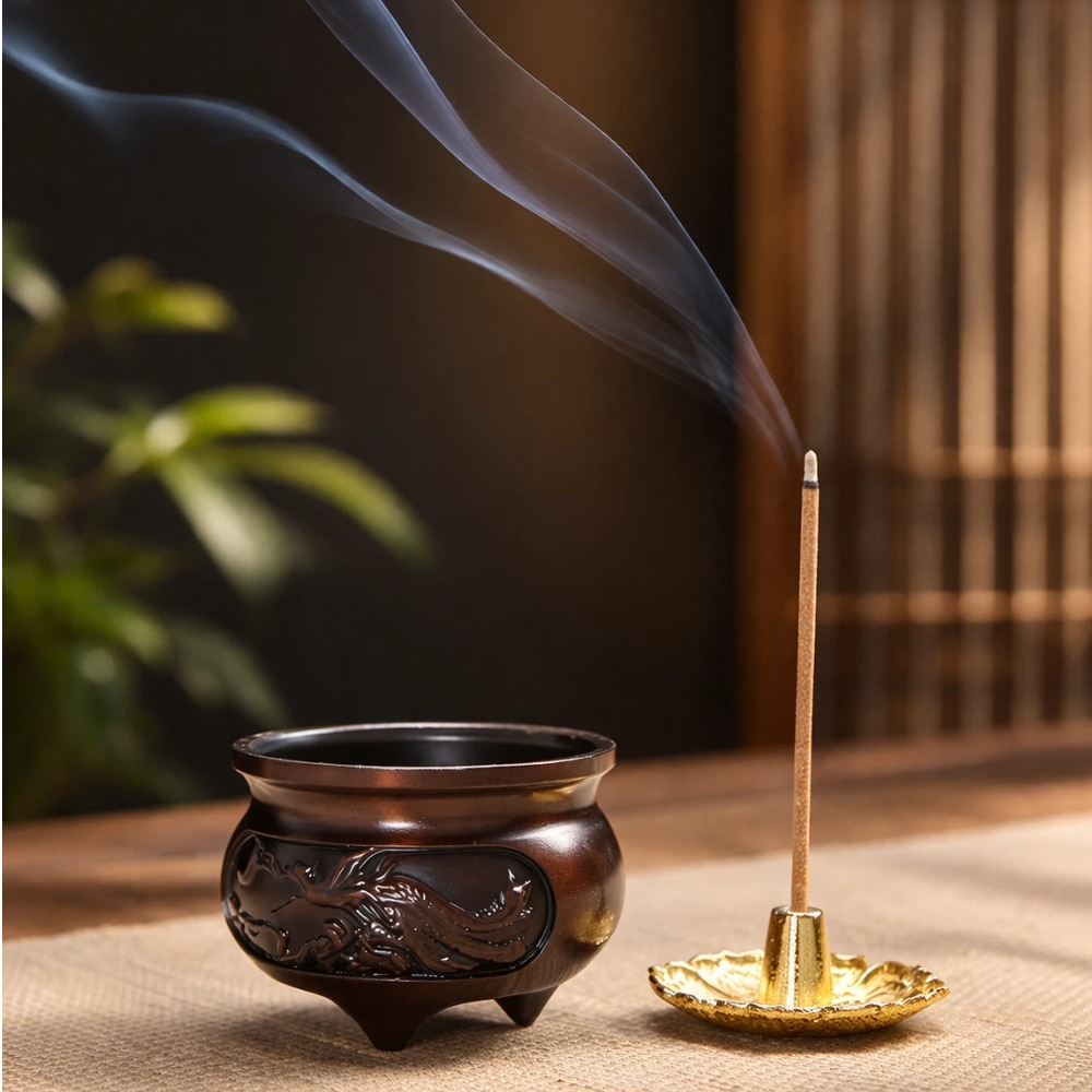 【A&R】招財開運 龍鳳呈祥 袖珍銅香薰爐 (招好運 祈福拜拜 淨化除穢 臥室用香 禮佛香爐 擺件香器 )-細節圖2