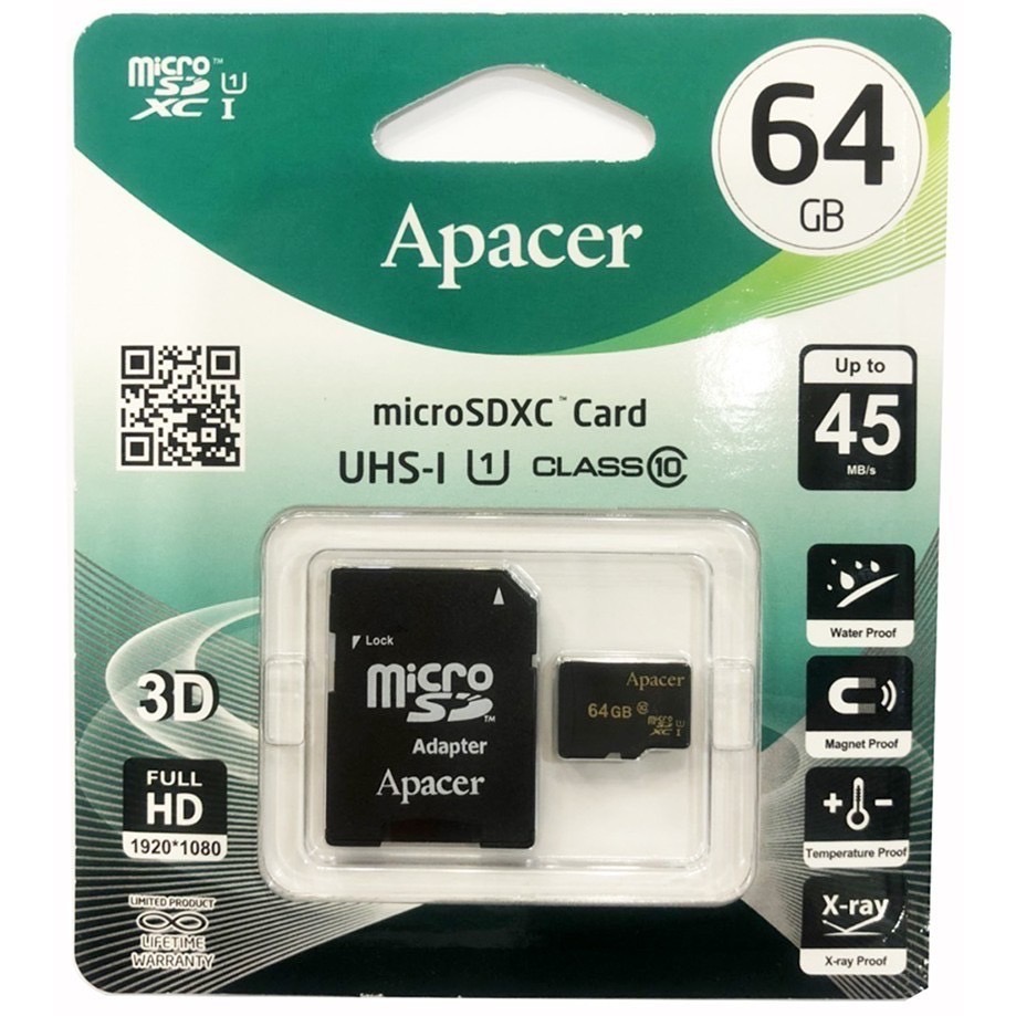 記憶卡 Apacer宇瞻 64GB 手機記憶卡 相機記憶卡 sd 記憶卡 行車紀錄器記憶卡 附轉卡-細節圖2