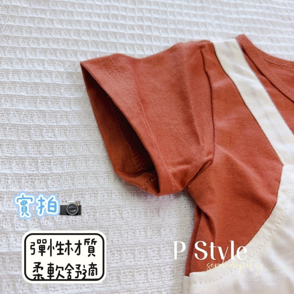 ［臺灣現貨］🇹🇼嬰兒 夏季薄款 寶寶 短袖 小熊刺繡假兩件口袋 假兩件吊帶 連體衣 兔裝 嬰兒衣服-細節圖6