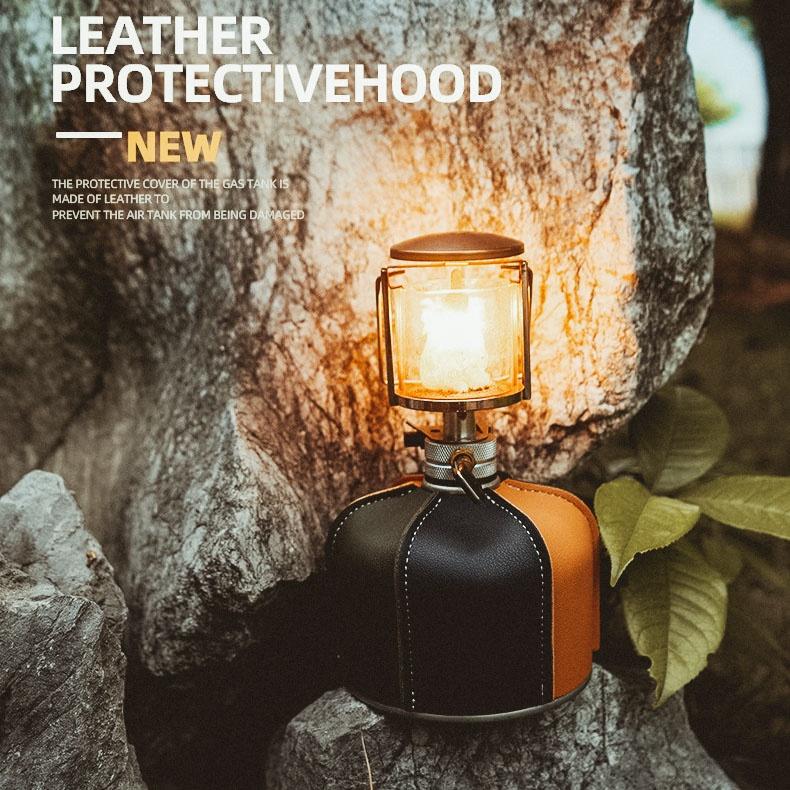 【A-Yue戶外趣】瓦斯罐皮革套 高山瓦斯罐保護套 露營美學 瓦斯罐套 瓦斯罐裝飾 保溫 露營復古裝飾 野營 登山瓦斯罐-細節圖7