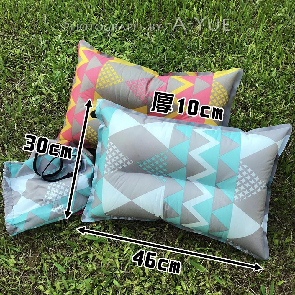 【A-Yue戶外趣】自動充氣枕 高彈力海綿 加厚充氣枕頭 戶外露營 飛機枕 辦公室午休 登山野營 充氣墊 床墊 機車露營-細節圖8