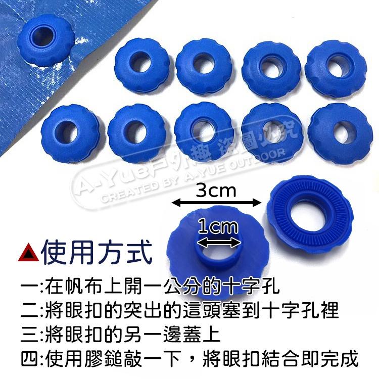 【A-Yue戶外趣】台灣製 塑膠帆布眼扣 天幕雞眼扣 免打孔器 天幕修補 天幕地布孔洞 免帆布扣鉗 修補雞眼損壞 露營-細節圖2