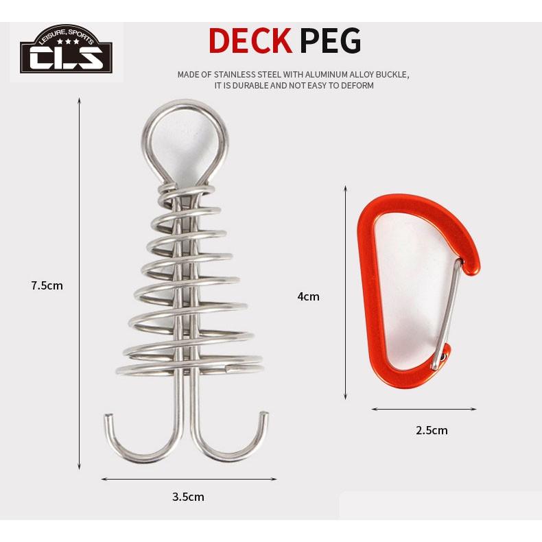 【A-Yue戶外趣】木棧板神器 章魚繩扣 可伸縮彈簧設計 甲板釘 魚骨釘 棧板釘 D扣 帳篷配件 棧板營釘 帳篷天幕固定-細節圖5