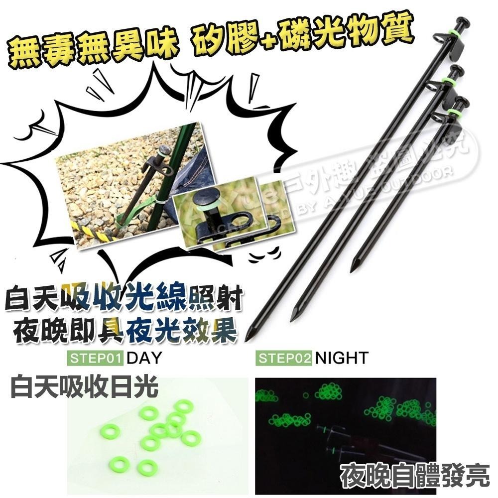 【A-Yue戶外趣】營釘夜光圈 營釘提醒 夜間發光 營釘警示橡圈 營釘發光 釣魚竿螢光圈 發亮夜光圈 地釘夜光圈-細節圖2