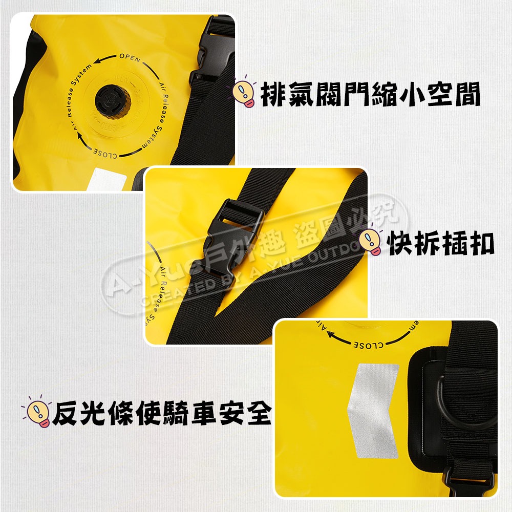 【A-Yue戶外趣▲現貨速發】機車露營 防水機車尾包 機車環島包 行李包 防水袋 防水包 行李袋 漂流包 後座包 肩背-細節圖7