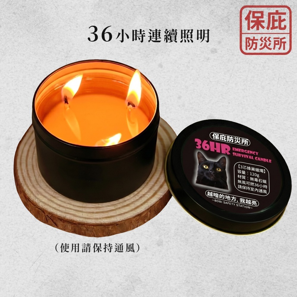 ｜保庇防災所｜三芯更亮！防災蜂巢蠟燭 無煙無臭 防風蠟燭 地震應急蠟燭 緊急停電照明 戶外照明 防災用品儲備 戰備物資-細節圖4