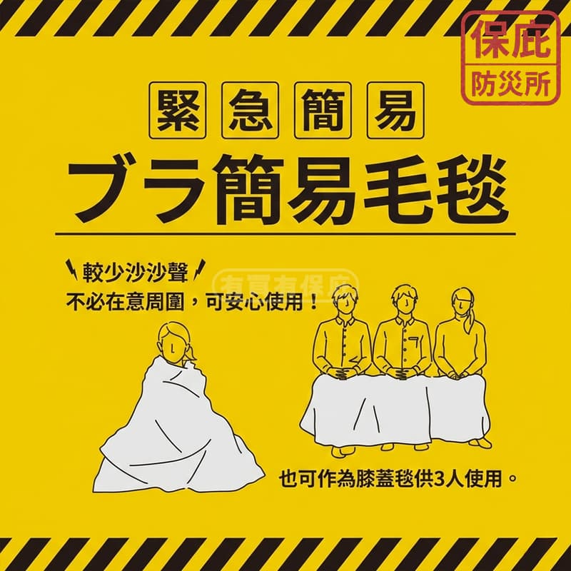 ｜保庇防災所｜日本靜音救生毯2入 鋁箔毯 急救毯 保暖毯 防寒防水 緊急求生毯 避難防災包 露營 登山防寒 地震 太空毯-細節圖6