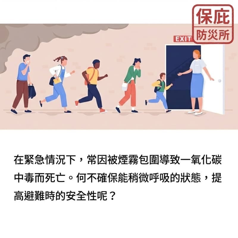 ｜保庇防災所｜日本製 防煙面罩1入 逃生頭套 火災避難 一氧化碳 呼吸袋 防吸入煙霧 防災物資 防毒氣面罩 防煙頭套-細節圖5