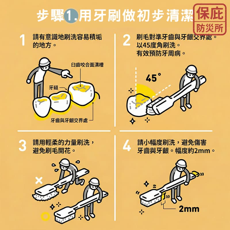｜保庇防災所｜日本製 免水潔牙組3日份 牙刷+牙線+潔牙濕巾 防災 潔牙濕紙巾 免漱口刷牙 攜帶式牙線 戶外 旅行牙刷組-細節圖5
