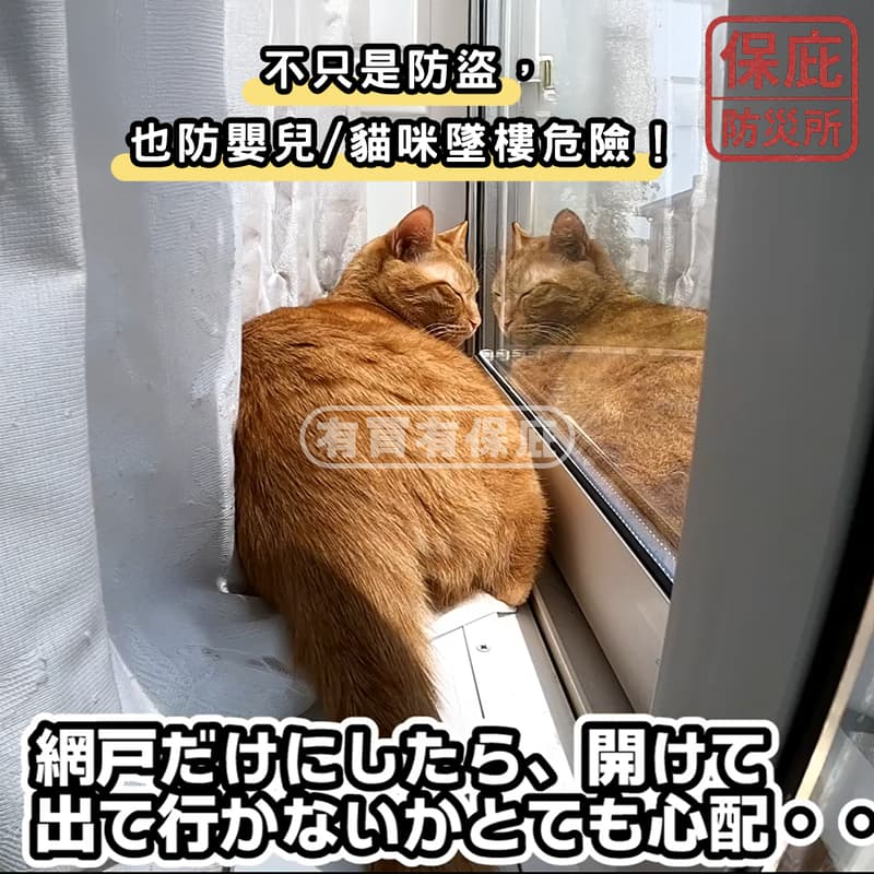 ｜保庇防災所｜日本製窗戶安全鎖 貓咪窗戶防盜鎖 防貓咪跳窗 兒童防墜鎖 居家防護 窗戶透氣鎖 防小偷 紗窗鎖 輔助二重鎖-細節圖2