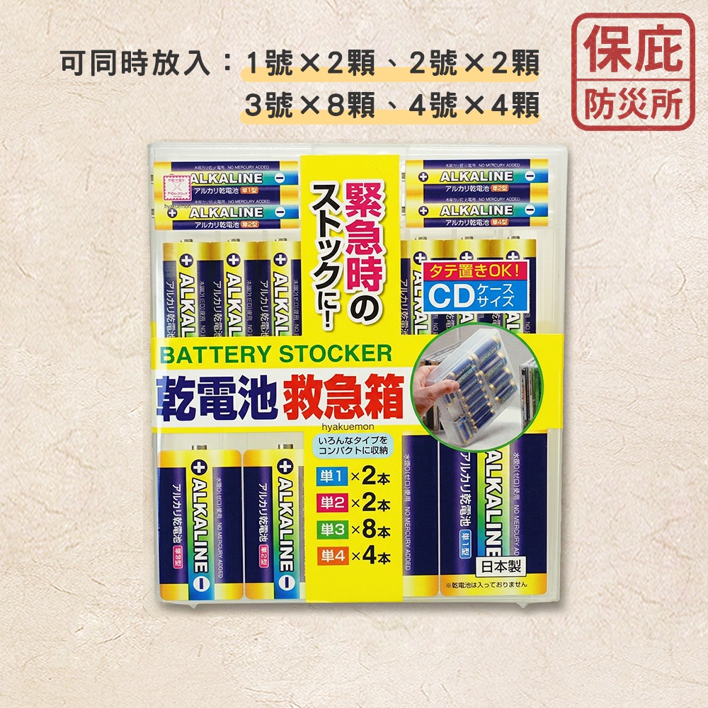 ｜保庇防災所｜日本製 防災備用電池盒 電池收納盒 防災包必備 露營工具 停電 乾電池備用 電池整理 電池盒 電池儲備-細節圖5