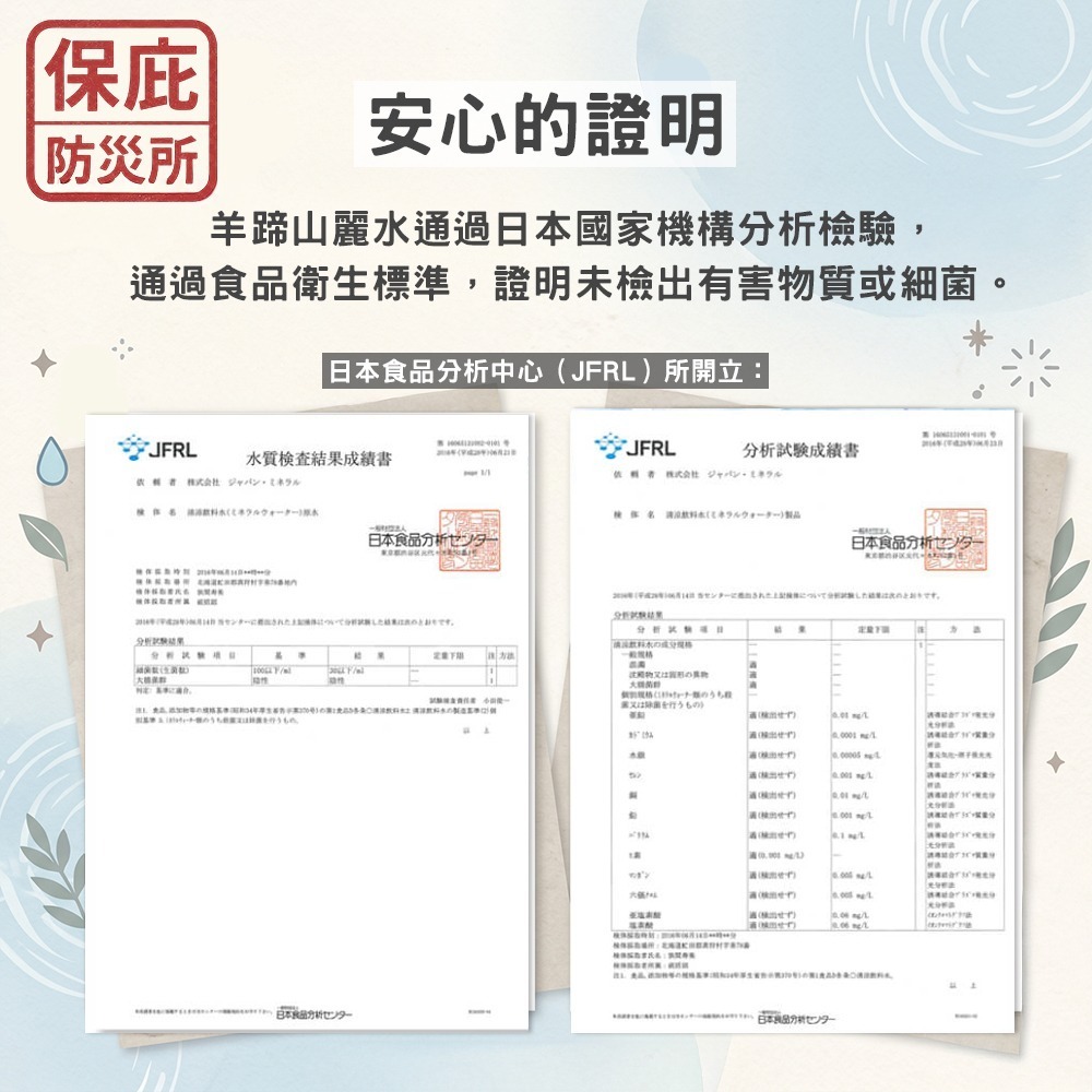 ｜保庇防災所｜業界唯一15年保存！羊蹄山麗水 日本礦泉水 500ml/2L 食品物資 地震 避難背包 颱風停水 長期水-細節圖4